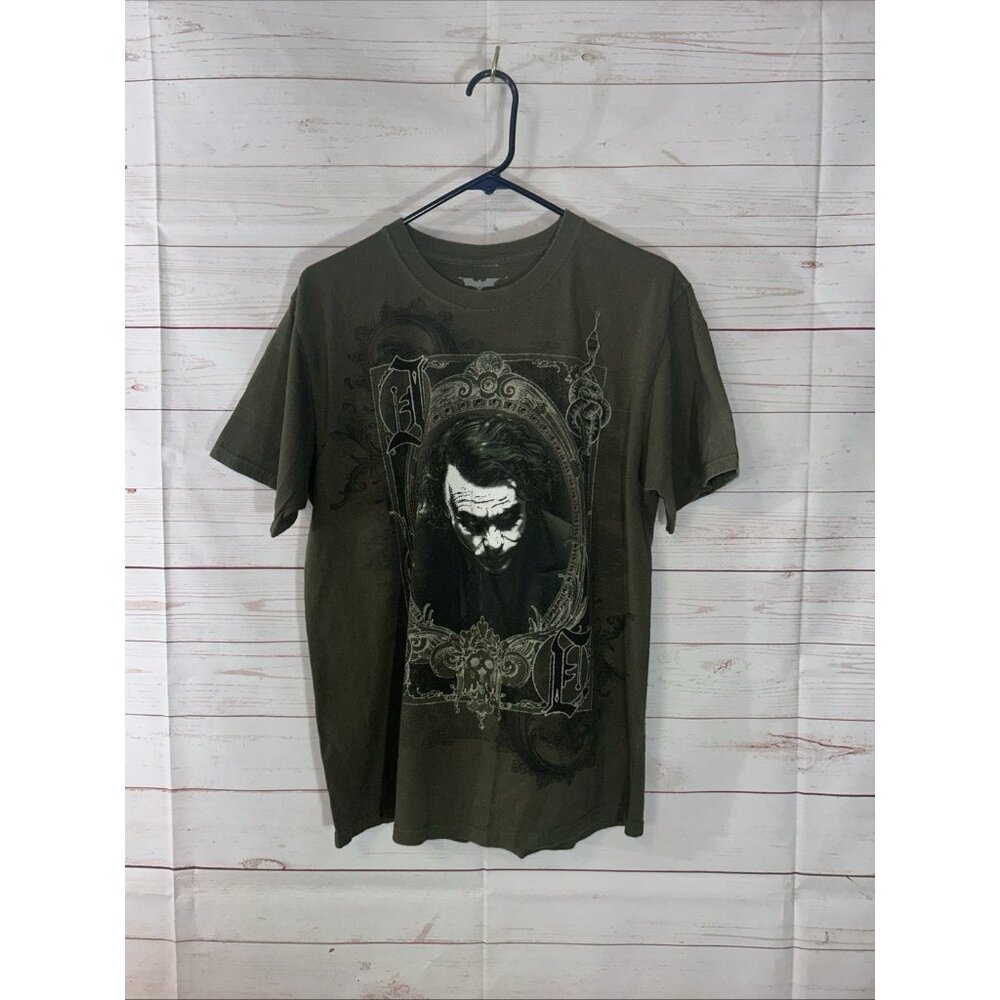 Vtg 2009 Dark Knight Joker Playing Card T-Shirt Size Medium Heath Ledger Batman View 2